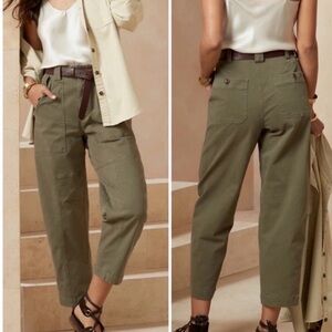 Banana Republic Olive Green Barrel Pants Utility 4